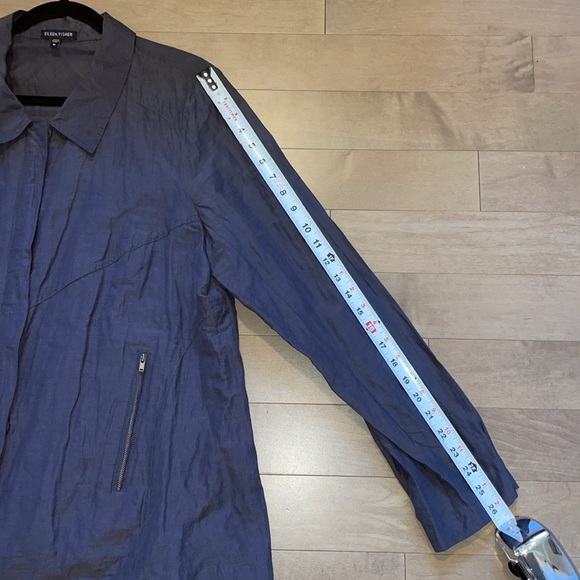 Eileen Fisher Charcoal Slate Blue XL Light Jacket - Picture 11 of 12